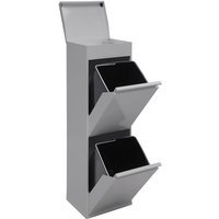 Arregui - Top Recycling Abfalleimer / Mülleimer aus Stahl mit Aufbewahrungsbox mit Deckel, Mülltrennsystem mit 2 entnehmbaren Inneneimern aus von ARREGUI
