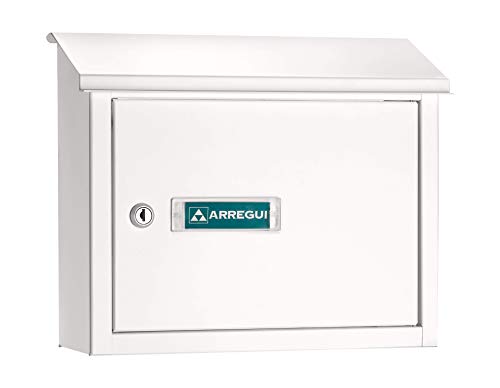 ARREGUI V4061 Maxi Durchwurfbriefkasten aus Aluminium, Mauerdurchwurf Briefkasten in Größe M (DIN A4), Durchwurfkasten zum Kombinieren mit Einwurfblende/Briefschlitz Klappe, Weiß von ARREGUI