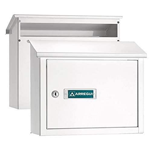 ARREGUI V4071 Maxi Durchwurfbriefkasten aus Verzinktem Stahl, Mauerdurchwurf Briefkasten in Größe M (DIN A4), Durchwurfkasten zum Kombinieren mit Einwurfblende / Briefschlitz Klappe, Weiß von ARREGUI