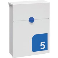 Tondo s E6721-BLU Briefkasten aus Verzinktem Stahl, mit ihrer Hausnummer Personalisierbarer Wandbriefkasten, Größe s (din A5 Post), mit Verborgenem von ARREGUI