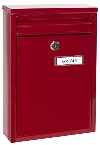 ARREGUI Zaguán E5756 Briefkasten oder Durchwurfbriefkasten aus verzinktem Stahl, Größe S (DIN A5), Rot, 32 x 22 x 8 cm, Größe S (DIN A5) - 32 x 22 x 8 cm von ARREGUI