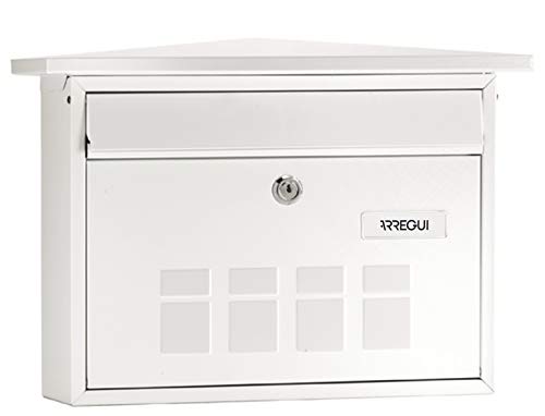 ARREGUI Deco E5701 Briefkasten aus Verzinktem Stahl, Größe M (DIN A4 Post), waagrechter Wandbriefkasten für den Außenbereich, Postkasten für Draußen mit Namensschild und Einwurfklappe, Weiß ARREGUI Deco E5701 Briefkasten aus Verzinktem Stahl, Größe M (DIN A4 Post), waagrechter Wandbriefkasten für den Außenbereich, Postkasten für Draußen mit Namensschild und Einwurfklappe, Weiß von ARREGUI