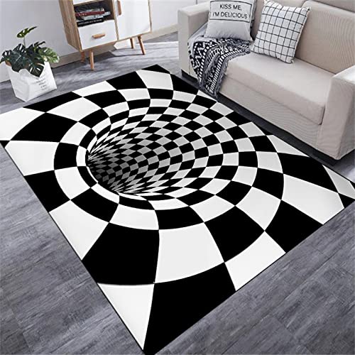 3D Gitter Teppich, 3D Bottomless Hole Optical Illusion Area Rug, Für Den Innenbereich 3D Wirbel Druck Optische Illusion Teppich Für Zuhause Schlafzimmer von ARRITS