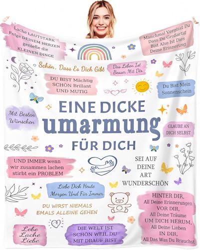 ARRITS Beste Freundin Geschenke Decke 150 x 200 cm | Personalisiert Kuscheldecke Umarmung Inspirierende Freundschaft Geschenke für Frauen Freundin Schwester zum Geburtstag Weihnachten von ARRITS