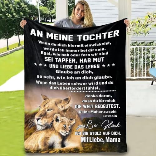 ARRITS Kuscheldecke Flauschige Personalisierte Decke für Tochter Von Mama, Mutter für Tochter Briefdecke Positive Ermutigung und Liebe Tochter Decke, Super Weiche Flanell Decke An Meine Tochter von ARRITS