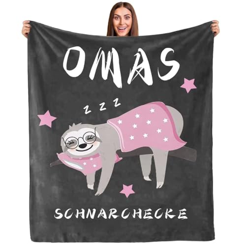 ARRITS Kuscheldecke Geschenke für Oma, Lustige Faultier Decke an Meine Oma, Super Weich Flanell Sofadecke Fleecedecke, Muttertag Thanksgiving Weihnachten Geburtstagsgeschenk für Oma von ARRITS