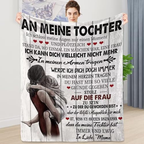 ARRITS Personalisierte Geschenke Decke An Meine Tochter Von Mama, An Meine Tochter Decke mit Spruch Deutsch, Brief Gedruckt kuscheldecke für Weihnachten Geschenke zum Abschluss-Geschenke von ARRITS