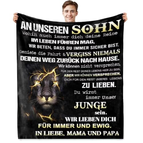 Personalisierte Kuscheldecke Geschenke an Meine Sohn von Mama und Papa, Luftpost Decke Positiv Ermutigen Sie Ihre Sohn, Witziges Weihnachten Abschluss Geburtstag Geschenke für Sohn von ARRITS