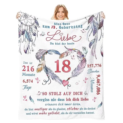 ARRITS Personalisierte Kuscheldecke Geschenke zum 18 Geburtstag Tochter, Super Weiche Brief Gedruckt Decke an Tochter von Eltern, Positiv Ermutigen Sie Ihre Tochter zur Liebe 150x200cm von ARRITS