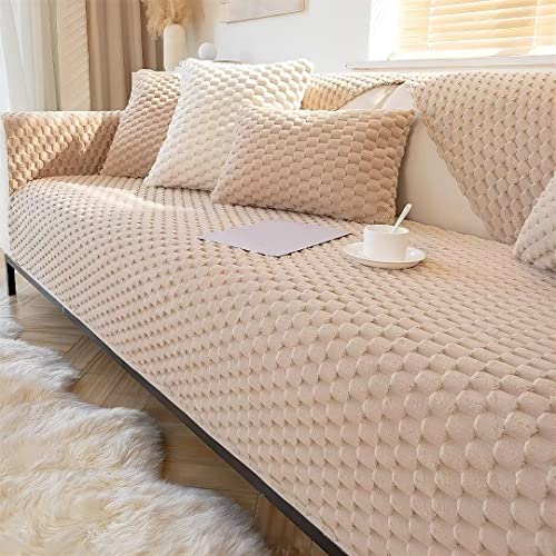 ARRITS Sofa überzug, Biene Nest Samt Sofabezug 1 2 3 4 Flauschig Couch überzug Super Soft rutschfeste Ecksofa Sofa überwurfdecke, Für Sofa Sitzkissen Möbelschutz von ARRITS