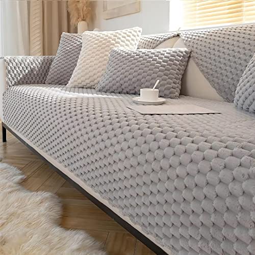 ARRITS Sofa überzug, Biene Nest Samt Sofabezug 1 2 3 4 Flauschig Couch überzug Super Soft rutschfeste Ecksofa Sofa überwurfdecke, Für Sofa Sitzkissen Möbelschutz von ARRITS