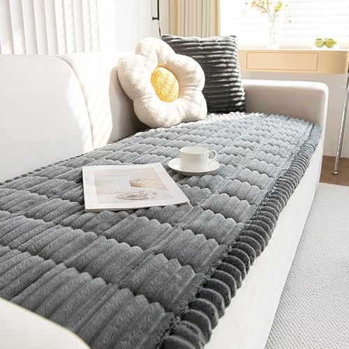 Dicke Kord Sofabezug Dunkelgrau Waschbar Weich Universal Pets Hunde Katze Sofaschoner Couch überzug Rutschfest Gemütlich Haustier Dog Sofa Schutzdecke Sofaüberwürf Möbelschoner Sofahusse, 60x120cm von ARRITS