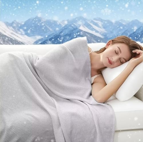 Kühldecke für Menschen Kühlende Decke 2 in 1 Doppelseitig Leichte Selbstkühlende Bambusfasern Dünne Atmungsaktiv Kalte Sommerdecke für Heißen Nächte, Sofa Cooling Blanket Bettwäsche Geschenkideen von ARRITS