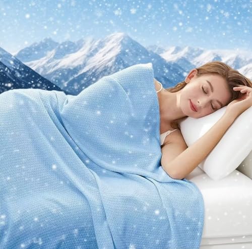 Kühldecke für Menschen Kühlende Decke 2 in 1 Doppelseitig Leichte Selbstkühlende Bambusfasern Dünne Atmungsaktiv Kalte Sommerdecke für Heißen Nächte, Sofa Cooling Blanket Bettwäsche Geschenkideen von ARRITS