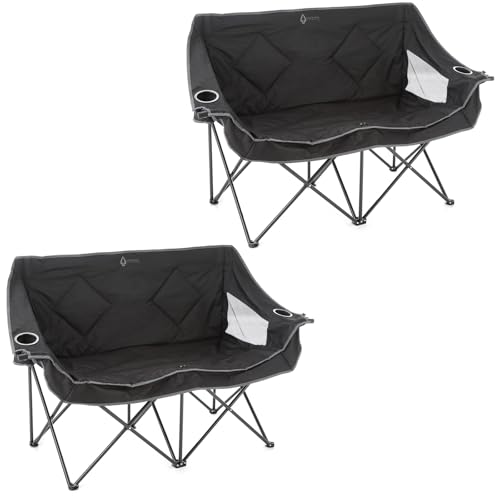ARROWHEAD OUTDOOR Tragbarer, faltbarer Campingstuhl mit Glas- und Getränkehaltern, robuste Tragetasche, 295 kg Tragkraft, 2 Stück von ARROWHEAD OUTDOOR
