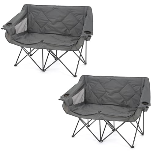 ARROWHEAD OUTDOOR Tragbarer, faltbarer Campingstuhl mit Glas- und Getränkehaltern, robuste Tragetasche, 295 kg Tragkraft, 2 Stück von ARROWHEAD OUTDOOR
