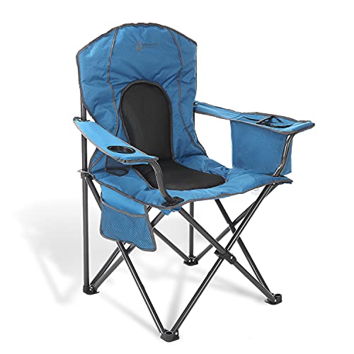 ARROWHEAD OUTDOOR Tragbarer Campingstuhl mit 4-Dosen-Kühler, Getränkehalter, robuste Tragetasche, gepolsterte Armlehnen, unterstützt bis zu 150 kg, USA-basierte Unterstützung von ARROWHEAD OUTDOOR