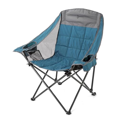 ARROWHEAD OUTDOOR Übergroßer Faltbarer Campingstuhl mit verstellbarem Getränkehalter in doppelter Größe, Netzseiten, Innentaschen, Tragetasche, 136 kg Tragkraft von ARROWHEAD OUTDOOR