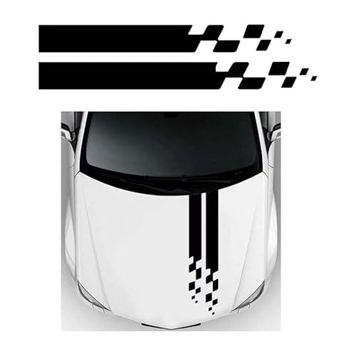 ARRYEDCN Auto Motorhaube Streifen Aufkleber, für Hyundai I10 I20 I30 I40 IX20 IX35 Motorhaube Streifen Aufkleber Racing Stripes Grafik Aufkleber Wasserdicht Sport Streifen,B von ARRYEDCN