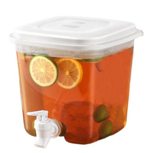 3,5 L Getränkespender mit Zapfhahn, Kühlschrank Wasserspender mit Zapfhahn, Große Kapazität Limonadenspender, Kunststoff Eiswassereimer mit Deckel für Partygetränke, Saft, Eistee, Limonade von ARSBORUI