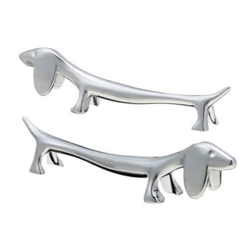 ARSBORUI 6 Stück Essstäbchen Ablage Süßes Dackel Design Essstäbchen Halter Hund Figur Besteckhalter Für Messer Gabel Löffel, Edelstahl Messerbänkchen und Besteck Ständer für Tischdeko von ARSBORUI