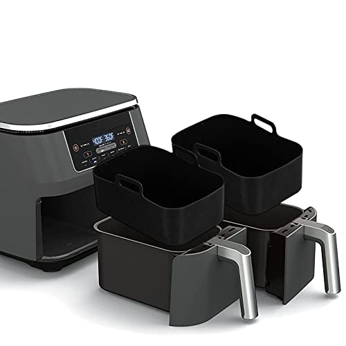 ARSBORUI Silikontopf für Ninja Dual Air Fryer, Heißluftfritteuse Korb Silikon Heißluftfritteuse Zubehör Silikon Air Fryer Liner für Ninja Double Heißluftfritteuse, Ofen, Mikrowelle (Schwarz-2Stück) ARSBORUI Silikontopf für Ninja Dual Air Fryer, Heißluftfritteuse Korb Silikon Heißluftfritteuse Zubehör Silikon Air Fryer Liner für Ninja Double Heißluftfritteuse, Ofen, Mikrowelle (Schwarz-2Stück) von ARSBORUI