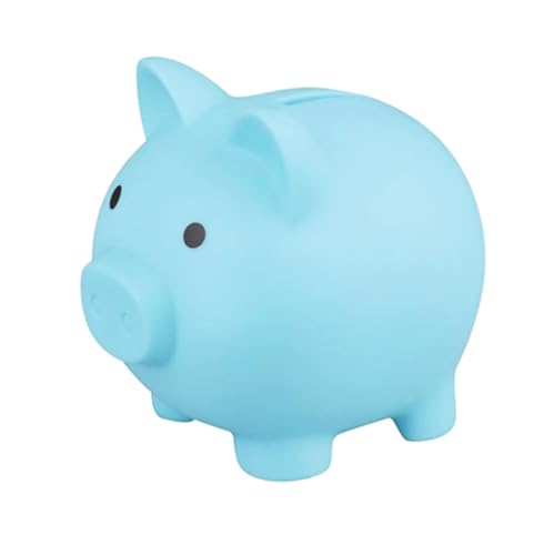 Piggy Sparschwein, Sparschwein für Kinder, Niedlich Plastik Schwein Spardose, Wiederverwendbarer Modern Sparbüchse Münze Spardose für Kinder, Jungen, Mädchen (Blue) von ARSBORUI