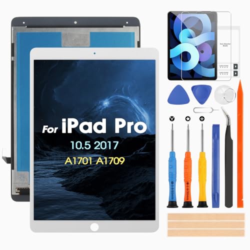 ARSSLY Für iPad Pro 10.5 Zoll LCD Display, LCD Bildschirm für iPad Pro 10.5 2017 A1701 A1709 Ersatz Touchscreen Digitazer Assembly mit Reparatur-Set (Weiß) von ARSSLY