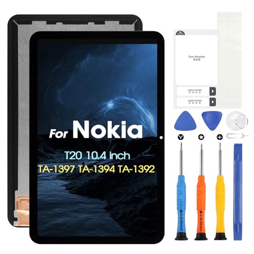 ARSSLY LCD Display für Nokia T20 10.4 Tablet LCD Bildschirm für Nokia T20 TA-1397 TA-1394 TA-1392 Touchscreen Full Assembly Ersatz Bildschirm mit Reparaturset (Schwarz) von ARSSLY