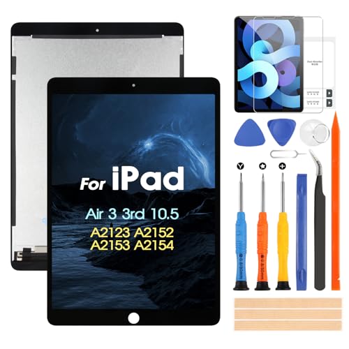 ARSSLY LCD Display für iPad Air 3 2019 10,5 Zoll Bildschirm für iPad A2153 A2123 A2152 Digitazer Touchscreen Ersatz Montage mit Werkzeugen (Schwarz) von ARSSLY