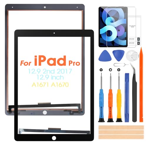 ARSSLY Touchscreen für iPad Pro 12.9 2nd 2017 Digitazer für iPad Pro 12.9 2017 A1671 A1670 Touch Display Assembly mit Reparatur-Set (Schwarz) von ARSSLY
