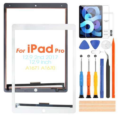 ARSSLY Touchscreen für iPad Pro 12.9 2nd 2017 Digitazer für iPad Pro 12.9 2017 A1671 A1670 Touch Display Assembly mit Reparatur-Set (weiß) von ARSSLY