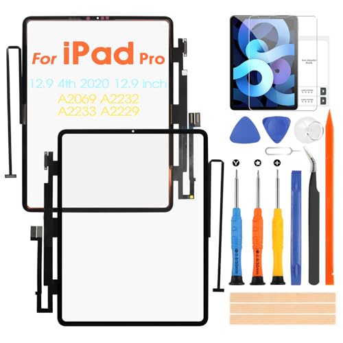 ARSSLY Touchscreen für iPad Pro 12.9 4th 2020 Digitazer für iPad Pro 12.9 4. Gen A2069 A2232 A2233 A2229 Touchscreen Assembly mit Reparaturset (Schwarz) von ARSSLY