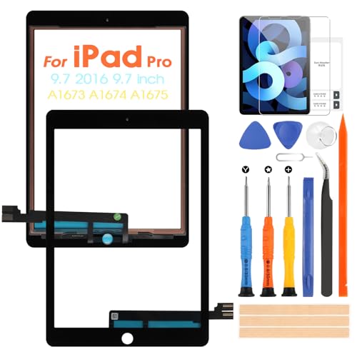 ARSSLY Touchscreen für iPad Pro 9.7 2016 Digitazer für iPad Pro 9.7 2016 Gen A1673 A1674 A1675 Touch Display Assembly mit Reparatur-Set (Schwarz) von ARSSLY