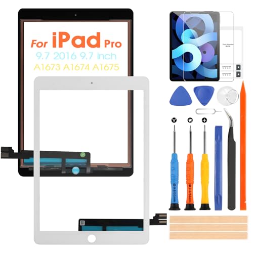 ARSSLY Touchscreen für iPad Pro 9.7 2016 Digitazer für iPad Pro 9.7 2016 Gen A1673 A1674 A1675 Touch Display Assembly mit Reparatur-Set (weiß) von ARSSLY