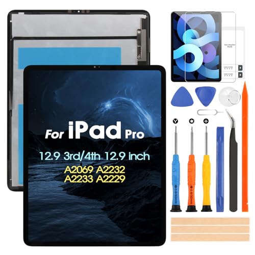 ARSSLY für iPad Pro 12.9 3rd / 4th LCD Bildschirm für iPad Pro 12.9 3. / 4. Gen A2069 A2232 A2233 A2229 Ersatz des Touchscreens Assembly mit Reparaturset (Schwarz) von ARSSLY