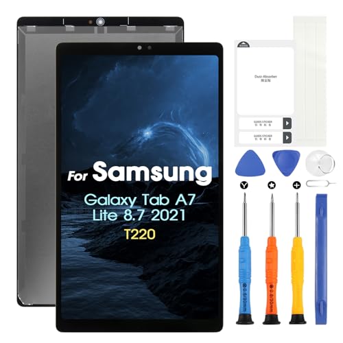 Bildschirm für Samsung Galaxy Tab A7 Lite 8.7 SM-T220 T220 LCD Display Touchscreen Ersatz Glas Digitizer Glass Panel Full Assembly mit Reparatur Kit (WiFi Version) von ARSSLY