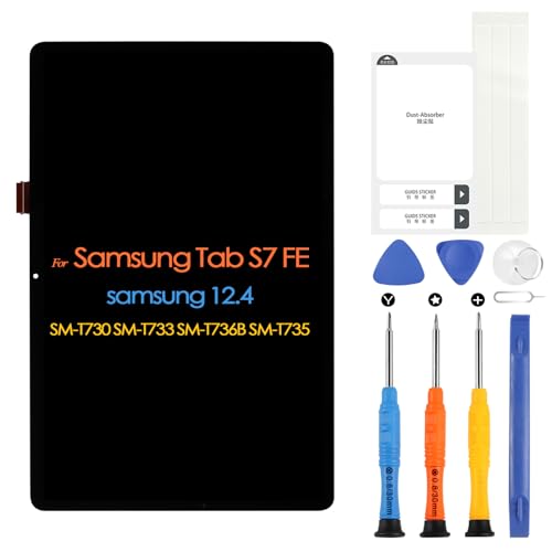 ARSSLY Bildschirm für Samsung Galaxy Tab S7 FE SM-T730 T733 T736 T738U T735 T737 12,4"" LCD Display Touchscreen Digitazer Assembly Ersatz mit Werkzeugen (nicht geeignet S7 Plus) von ARSSLY