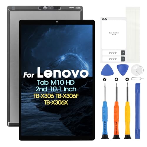 Für Lenovo Tab M10 HD (2nd Gen) LCD Display, für Lenovo Tab M10 HD Gen 2 10.1 TB-X306 TB-X306F LCD Touchscreen Digitazer Assembly Ersatz mit Reparaturwerkzeugset (Schwarz) von ARSSLY