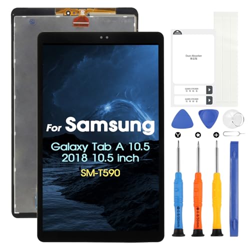 Für Samsung Galaxy Tab A 10.5 LCD Display, für Samsung Galaxy Tab A 10.5 SM-T590 LCD Bildschirm Touchscreen Digitazer Assembly Ersatz Bildschirm mit Reparatur Kit (Schwarz, WLAN) (Schwarz) von ARSSLY