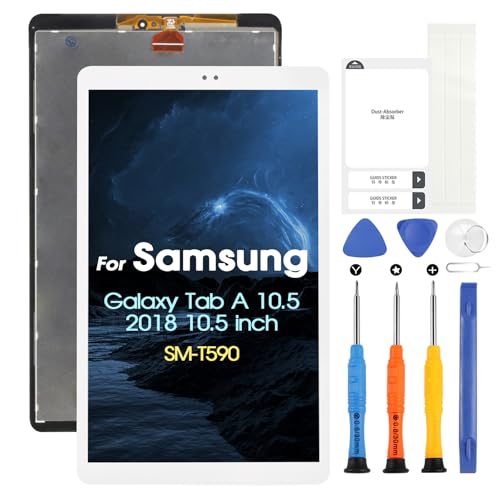 Für Samsung Galaxy Tab A 10.5 Zoll LCD Display, für Samsung Galaxy Tab A 10.5 SM-T590 LCD Bildschirm Touchscreen Digitazer Assembly Ersatz Bildschirm mit Reparatur Kit (Schwarz, WLAN) (Weiß) von ARSSLY