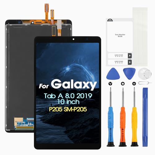 Für Samsung Galaxy Tab A 8.0 2019 LCD Display für Galaxy Tab A 8.0 2019 P205 SM-P205 LCD Touchscreen Digitazer Full Assembly mit Reparaturwerkzeug-Set (8,0 Zoll, Schwarz) von ARSSLY