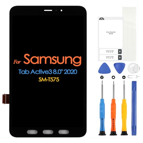 Für Samsung Tab Active3 LCD Display, für Galaxy Tab Active3 SM-T575 LCD Touchscreen Digitazer Full Assembly mit Reparatur-Werkzeug-Set (8,0 Zoll, Schwarz LTE-Version) von ARSSLY