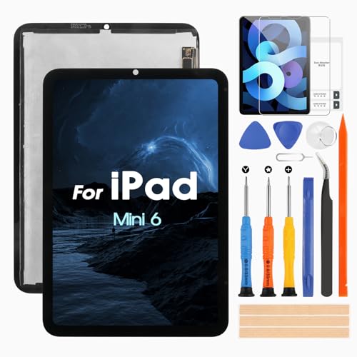 LCD Bildschirm für iPad Mini 6 Display für iPad Mini 6 2021 8.3" A2567 A2569 A2568 LCD Display Touchscreen Digitizer Assembly mit Reparatur Kit (Schwarz ohne Rahmen) von ARSSLY