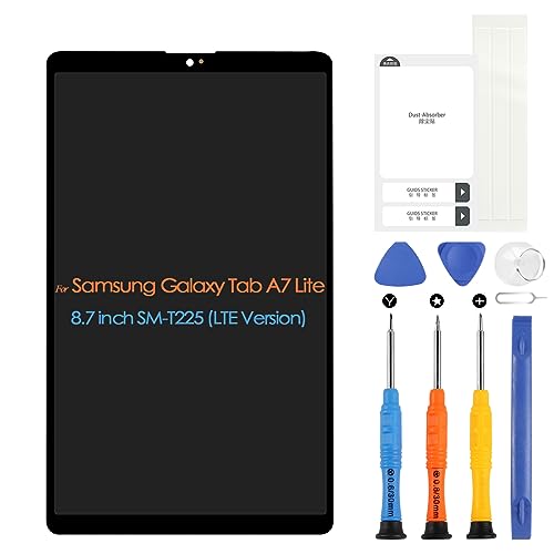 LCD Display für Samsung Galaxy Tab A7 Lite SM-T225 LCD Bildschirm für Samsung Tab A7 Lite T225 Bildschirmersatz Touch Screen Digitizer mit Werkzeugen (Schwarz, LTE Version) von ARSSLY