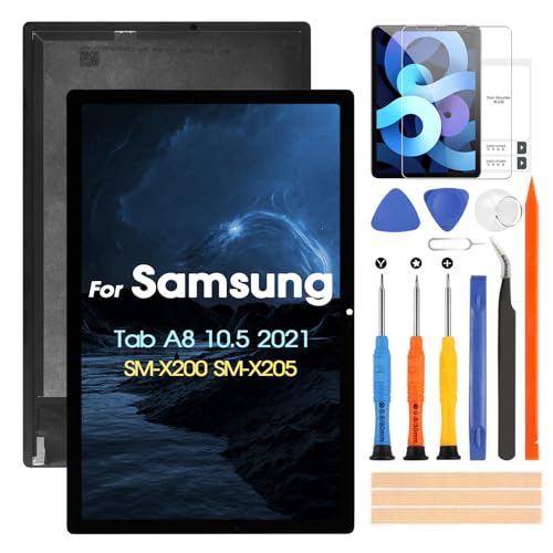 LCD Display für Samsung Galaxy Tab A8 2021 SM-X200 SM-X205, Ersatz Touchscreen Digitazer Assembly mit Reparatur-Set (10,5 Zoll) von ARSSLY