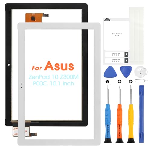 Touch Screen für Asus ZenPad 10 Z300M P00C Digitazer für Asus ZenPad10 10.1" Touchscreen Glas mit Reparatur-Kit, kein LCD Display (weiß) von ARSSLY