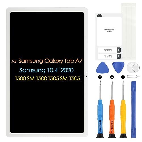 LCD Display für Samsung Galaxy Tab A7 T505 T500 10,4 Zoll 2020 Touchscreen für SM-T500 Digitazer Glasplatte Assembly mit Reparatur-Set, Weiß von ARSSLY