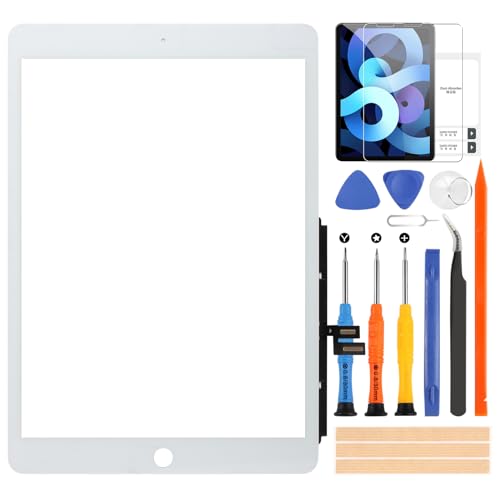 Touchscreen für iPad 9 2021 9th Generation, Digitizer Touchscreen, Front-Touchscreen, inklusive Reparaturwerkzeuge, für iPad 10.2 2021 A2602 A2603 A2604 A2605 ohne Home-Taste (Weiß) von ARSSLY