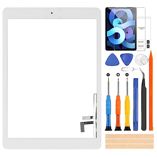 Touchscreen für iPad 9.7 2017 A1822 A1823 Digitizer Touchscreen für iPad 5 / Air 1st Front Touch Screen mit Home Button inklusive Reparaturwerkzeug (LCD nicht enthalten) (weiß) von ARSSLY